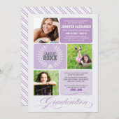 Ombre blockiert Abschluss-Party Einladung (Vorne/Hinten)