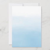 Ombre Blue and Gold Baby Predictions Card Einladung (Rückseite)