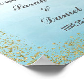 Ombre Blue and Gold Welcome Poster Print (Ecke)