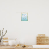 Ombre Blue and Gold Welcome Poster Print (Küche)