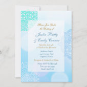 Ombre Blue, Aquamarin und White Mandala Elegant We Einladung (Vorderseite)