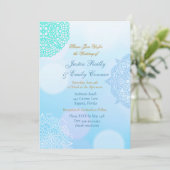 Ombre Blue, Aquamarin und White Mandala Elegant We Einladung (Stehend Vorderseite)