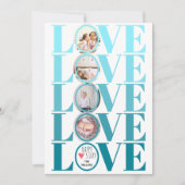 Ombre blue LIEBE Foto Valentinstag Feiertagskarte (Vorderseite)