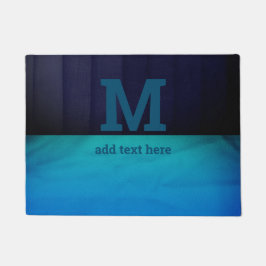 Ombre Blue Monogram bedrückt texturiert Fußmatte
