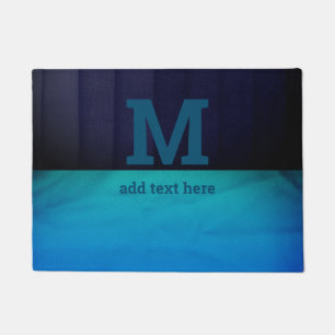 Ombre Blue Monogram bedrückt texturiert Fußmatte