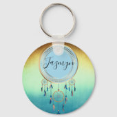Ombre Blue Orange Personalisiert Dreamcatcher Schlüsselanhänger (Vorderseite)