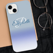 Ombre Blue Pastel Initial Letter Monogram Case-Mate iPhone Hülle