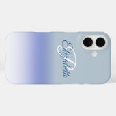 Ombre Blue Pastel Initial Letter Monogram Case-Mate iPhone Hülle (Rückseite (Horizontal))