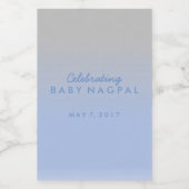 Ombre Blue Silver Baby Shower Mason Jar Labels Lebensmitteletikett (Einzelnes Label)