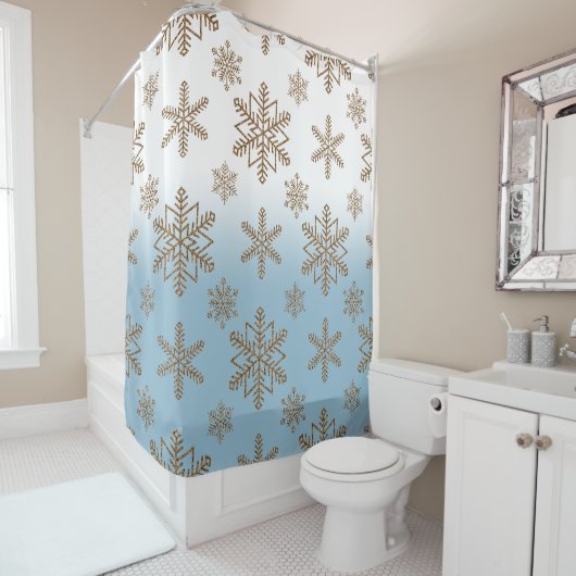 Ombre Blue Snowflake    Duschvorhang (Beispiel)