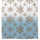 Ombre Blue Snowflake    Duschvorhang (Vorderseite)
