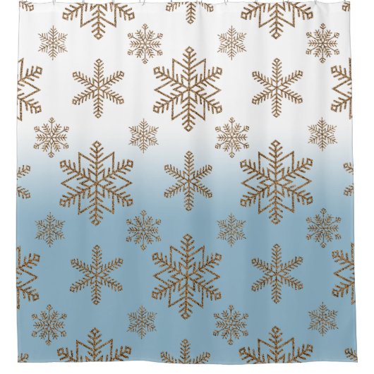 Ombre Blue Snowflake    Duschvorhang (Vorderseite)
