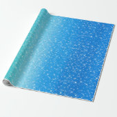 Ombre blue Sparkle Personalisiert Monogram Geschenkpapier (Ungerollt)