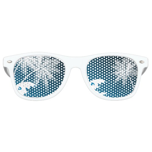 OMBRÉ BLUE TROPICAL PALMS PARTYBRILLE (Vorderseite)