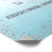 Ombre Blue und Silver Willkommens-Poster Print Poster (Ecke)