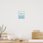 Ombre Blue und Silver Willkommens-Poster Print Poster (Küche)