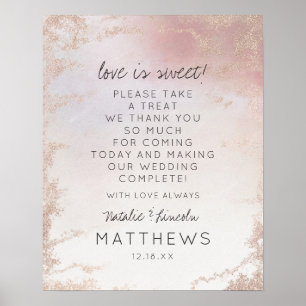 Ombre Blush Pink Foil Liebe ist ein süßes Hochzeit Poster
