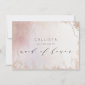 Ombre Blush Pink Frost Trauzeugin Vorschlag Card (Vorderseite)
