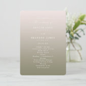 Ombre Blush Pink & Green Hochzeitsprogramm Programm (Stehend Vorderseite)
