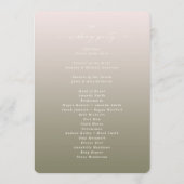 Ombre Blush Pink & Green Hochzeitsprogramm Programm (Rückseite)