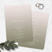 Ombre Blush Pink & Green Hochzeitsprogramm Programm