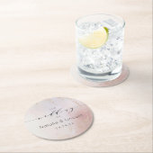 Ombre Blush Pink Mattiert Foil Aquarellfarbenmonog Runder Pappuntersetzer (Vor Ort)