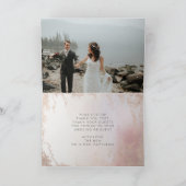 Ombre Blush Pink Mattiert Foil Custom Wedding Foto Dankeskarte (Innenseite)