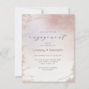 Ombre Blush Pink Mattiert Foil Engagement Party Einladung
