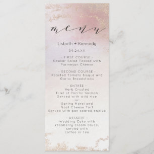 Ombre Blush Pink Mattiert Foil Frische Farbe Abend Menükarte