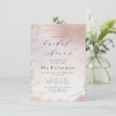 Ombre Blush Pink Mattiert Foil Gilded Brautparty Einladung (Stehend Vorderseite)