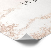 Ombre Blush Pink Mattiert Foil Gilt Gästebuchunter Poster (Ecke)