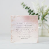 Ombre Blush Pink Mattiert Foil Luxe Wedding Square Einladung (Stehend Vorderseite)