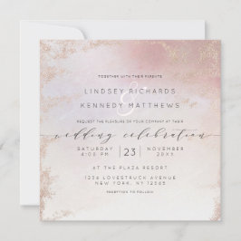 Ombre Blush Pink Mattiert Foil Luxe Wedding Square Einladung