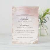 Ombre Blush Pink Mattiert Foil Moderne Hochzeit Einladung (Stehend Vorderseite)