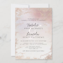 Ombre Blush Pink Mattiert Foil Moderne Hochzeit Einladung