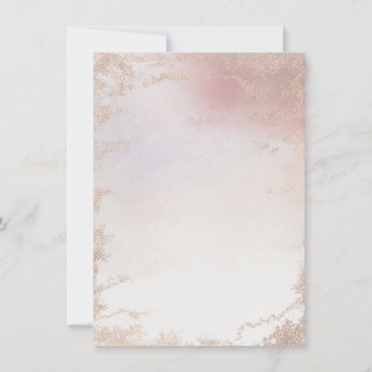 Ombre Blush Pink Mattiert Foil Script Hochzeit Einladung (Rückseite)