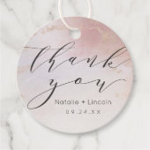 Ombre Blush Pink Mattiert Foil Script Vielen Dank Geschenkanhänger (Vorderseite)