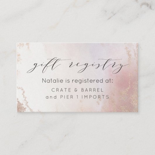 Ombre Blush Pink Mattiert Foil Shoft Registrierung Begleitkarte (Vorderseite)