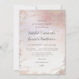 Ombre Blush Pink Mattiert Foil Wasserfarbe Hochzei Einladung