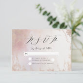 Ombre Blush Pink Mattiert Foil Wasserfarbe Hochzei RSVP Karte (Stehend Vorderseite)