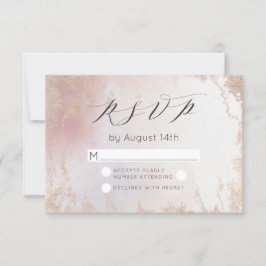 Ombre Blush Pink Mattiert Foil Wasserfarbe Hochzei RSVP Karte