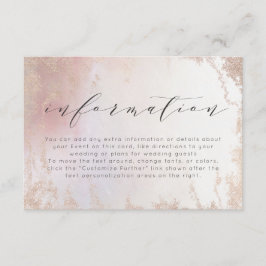 Ombre Blush Pink Mattiert Foil Wedding Information Begleitkarte