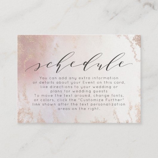 Ombre Blush Pink Mattiert Foil Wedding Plan Begleitkarte (Vorderseite)