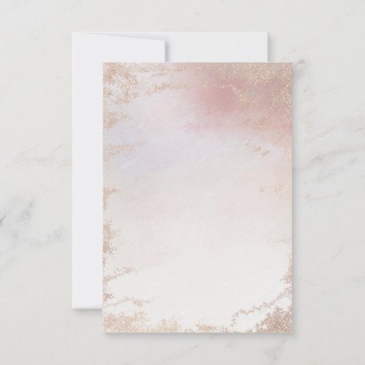 Ombre Blush Pink Mattiert Foil Wedding RSVP Antwor (Rückseite)