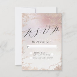 Ombre Blush Pink Mattiert Foil Wedding RSVP Antwor