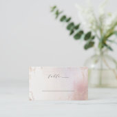 Ombre Blush Pink Mattiert Foil Wedding Tischnummer Platzkarte (Stehend Vorderseite)