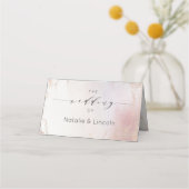 Ombre Blush Pink Mattiert Foil Wedding Tischnummer Platzkarte (Rückseite)