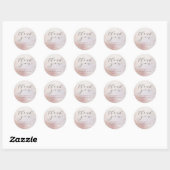 Ombre Blush Pink Mattiert Foil Wedding Vielen Dank Runder Aufkleber (Blatt)