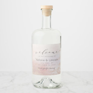 Ombre Blush Pink Mattiert Foil Wedding Willkommen Alkoholflaschenetikett