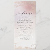 Ombre Blush Pink Mattiert Foil Wedding Zeremonie Programm (Vorderseite)